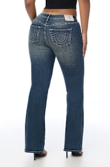 BECCA MID RISE CRYSTAL RIVETS BOOTCUT JEAN