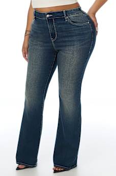 PLUS BECCA MID RISE CRYSTAL RIVETS BOOTCUT JEAN