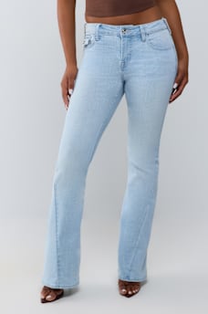 JOEY MID RISE CRYSTAL FLAP FLARE JEAN