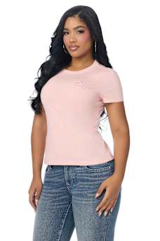 EMBROIDERED HEART CREWNECK TEE