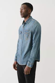 CHAMBRAY LONG SLEEVE SHIRT, image 4