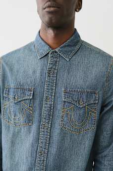 CHAMBRAY LONG SLEEVE SHIRT, image 1
