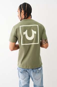 FLOCKED HORSESHOE LOGO TEE
