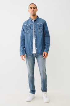 WESTERN CHAMBRAY FLATLOCK SHIRT, image 5