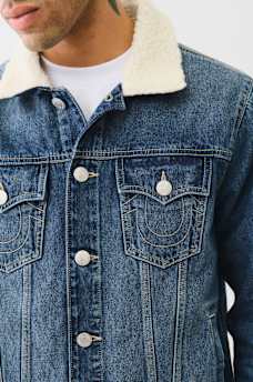  SHERPA COLLAR DENIM TRUCKER JACKET, image 2