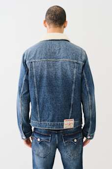  SHERPA COLLAR DENIM TRUCKER JACKET, image 3