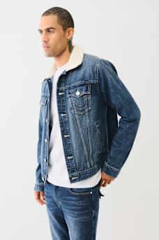 SHERPA COLLAR DENIM TRUCKER JACKET, image 4