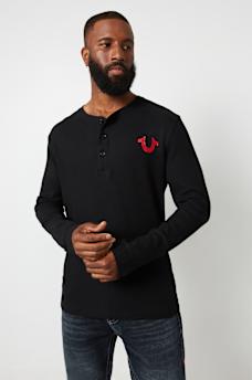 LOGO LONG SLEEVE RIBBED HENLEY TEE, image 5