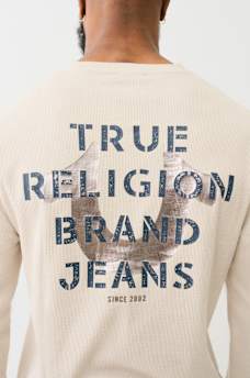 LOGO LONG SLEEVE RIBBED HENLEY TEE, image 4
