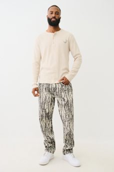 LOGO LONG SLEEVE RIBBED HENLEY TEE, image 6