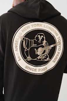 METALLIC CITY BUDDHA ZIP HOODIE, image 1
