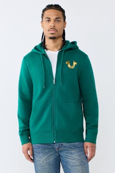 METALLIC CITY BUDDHA ZIP HOODIE