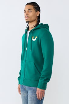 METALLIC CITY BUDDHA ZIP HOODIE
