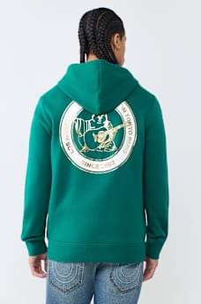 METALLIC CITY BUDDHA ZIP HOODIE