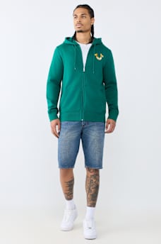 METALLIC CITY BUDDHA ZIP HOODIE