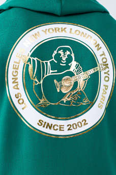 METALLIC CITY BUDDHA ZIP HOODIE