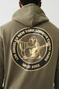 METALLIC CITY BUDDHA ZIP HOODIE, image 1