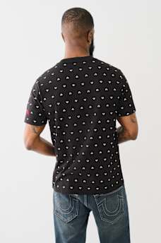 FLOCKED HORSESHOE LOGO PRINT TEE, image 4