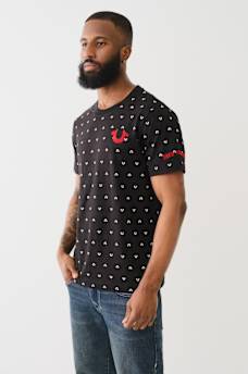 FLOCKED HORSESHOE LOGO PRINT TEE, image 5
