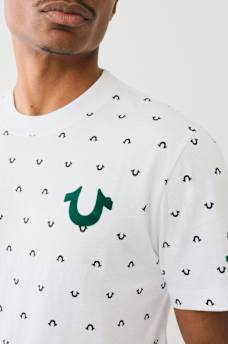FLOCKED HORSESHOE LOGO PRINT TEE, image 2