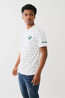 FLOCKED HORSESHOE LOGO PRINT TEE, image 4