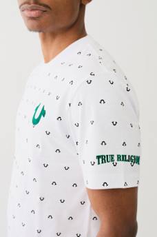 FLOCKED HORSESHOE LOGO PRINT TEE, image 5