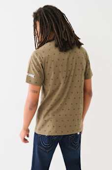 FLOCKED HORSESHOE LOGO PRINT TEE, image 3