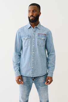 CHAMBRAY LONG SLEEVE SHIRT, image 2