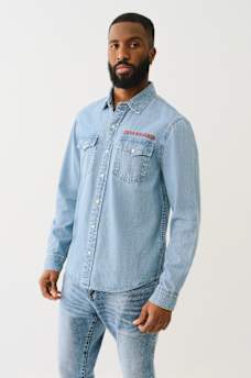 CHAMBRAY LONG SLEEVE SHIRT, image 3