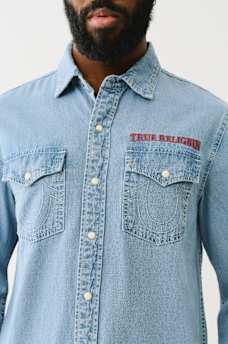 CHAMBRAY LONG SLEEVE SHIRT, image 1