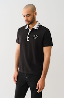 TRUE RELIGION GUSSET POLO SHIRT, image 1