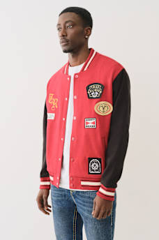 MULTI PATCH FLEECE VARSITY JACKET, image 4