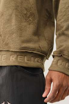 DEBOSSED LOGO RAW TRIM SWEATSHIRT, image 4