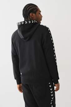 LOGO TAPE TRIM ZIP HOODIE 