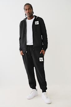 LOGO TAPE TRIM ZIP HOODIE 