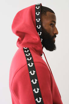 LOGO TAPE TRIM ZIP HOODIE 