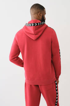 LOGO TAPE TRIM ZIP HOODIE 