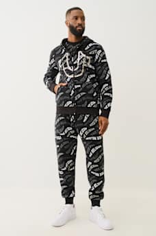 ALLOVER WAVY LOGO ZIP HOODIE, image 6