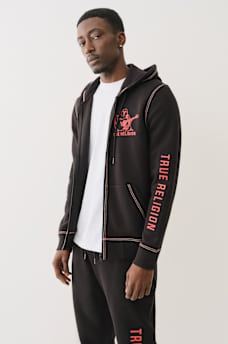 EMBOSSED TRIPLE STITCH ZIP HOODIE, image 3