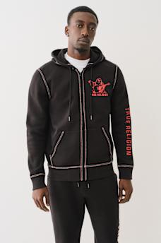 EMBOSSED TRIPLE STITCH ZIP HOODIE, image 1