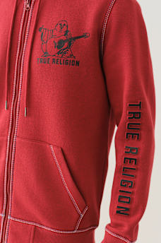 EMBOSSED TRIPLE STITCH ZIP HOODIE, image 2