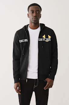 METALLIC LOGO TAPE TRIM ZIP HOODIE, image 3