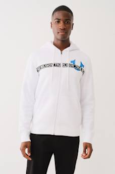 METALLIC LOGO TAPE TRIM ZIP HOODIE, image 2