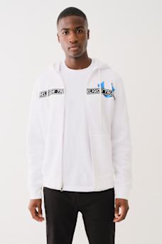 METALLIC LOGO TAPE TRIM ZIP HOODIE, image 3