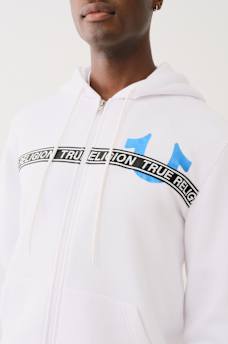 METALLIC LOGO TAPE TRIM ZIP HOODIE, image 1
