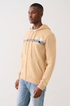 METALLIC LOGO TAPE TRIM ZIP HOODIE, image 5