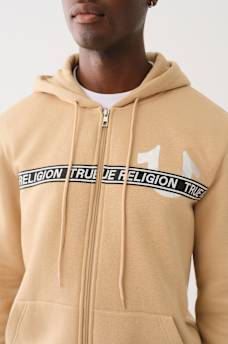 METALLIC LOGO TAPE TRIM ZIP HOODIE, image 1