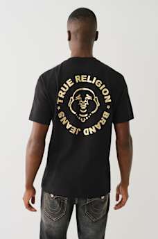 CAMISETA DE CUELLO REDONDO CON LOGOTIPO MET&Aacute;LICO DE BUDDHA ESTAMPADO