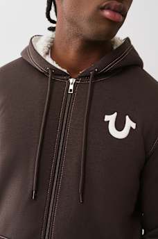 SHERPA PUFF PRINT LOGO ZIP HOODIE