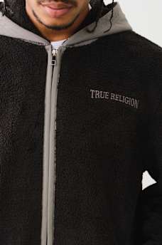 CONTRAST SHERPA HOODED JACKET, image 2